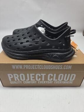 Project Cloud Recovery Shoes Women’s 8 M-(9) Black Non Slip Waterproof Slipon